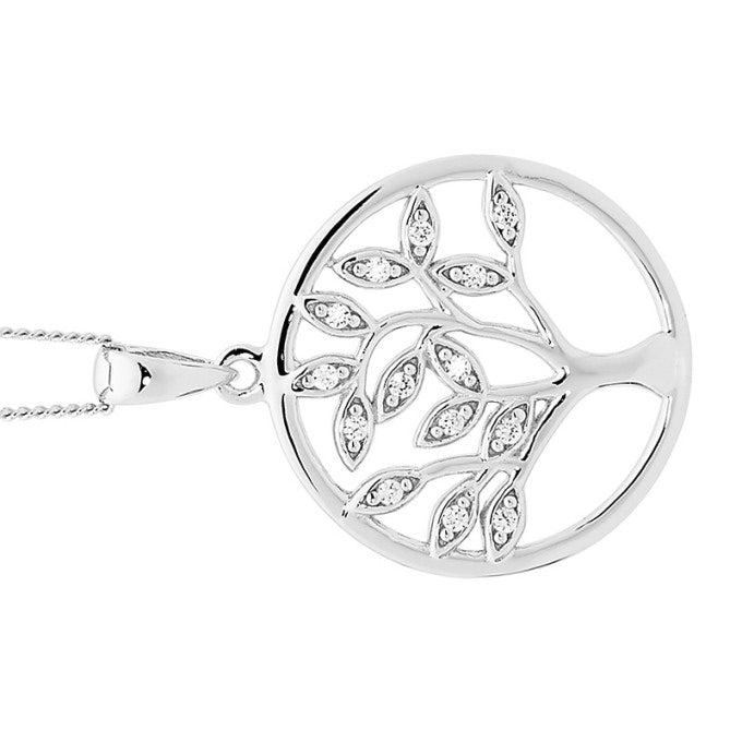 291201 ellani stg cz tree of life pendant large p727s