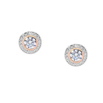 Load image into Gallery viewer, Ellani Stg CZ Halo Stud Earrings
