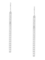 Load image into Gallery viewer, Ellani Stg CZ Bar Drop Earrings
