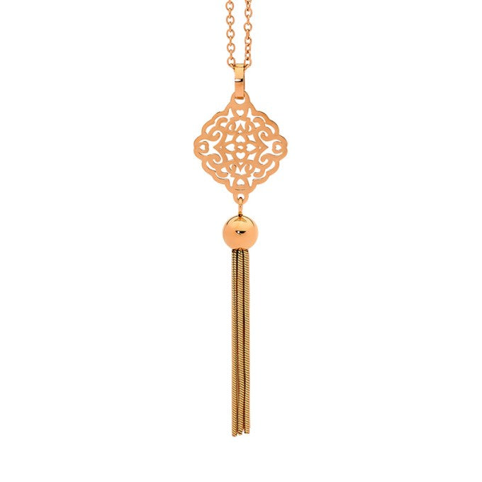 291289 stainless steel tassel necklace sp113r