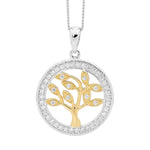Load image into Gallery viewer, Ellani Stg Two Tone Tree Of Life Pendant Large
