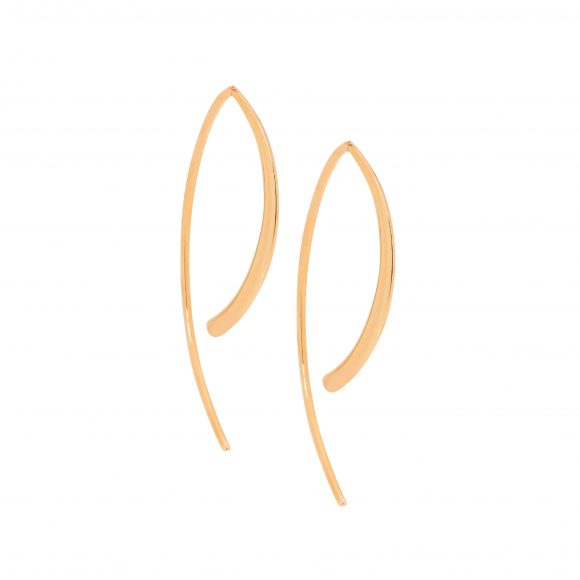 Ellani Rose Plated Stainless Steel Curve Earrings