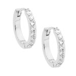 Load image into Gallery viewer, Ellani Stg CZ Hoop Earrings
