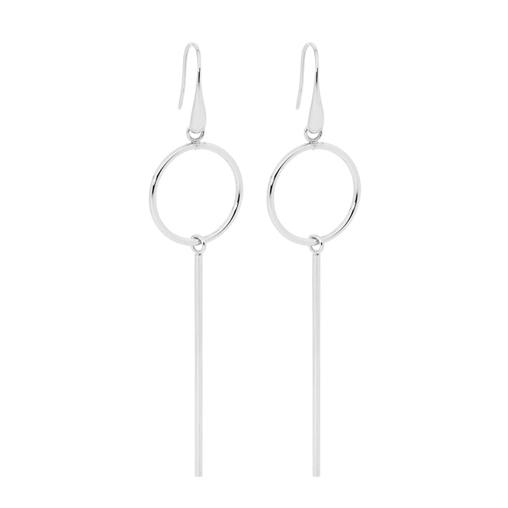 Ellani Stainless Steel Long Drop Hook Earrings