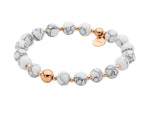 Load image into Gallery viewer, Ellani Rose Plated Stainless Steel Howlite Bead Bracelet
