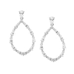 Load image into Gallery viewer, Ellani Stg CZ Open Pear Drop Earrings

