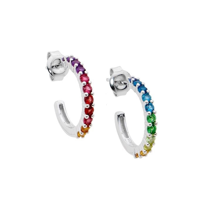 291395 ellani multi colour hoop earrings e541m