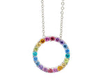 Load image into Gallery viewer, Ellani Stg Multi Colour Open Circle Pendant
