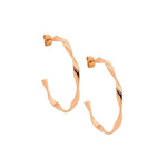 Load image into Gallery viewer, Ellani Rose Plated Stainless Steel Twist Hoop Earrings
