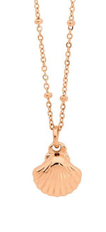 Load image into Gallery viewer, Ellani Rose Plated Stainless Steel Shell Pendant
