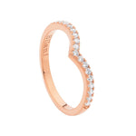 Load image into Gallery viewer, Ellani Rose Gold Plated Stg CZ Stacker Ring
