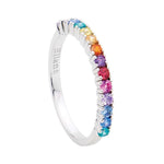 Load image into Gallery viewer, Ellani Stg CZ Multi Colour Stacker Ring
