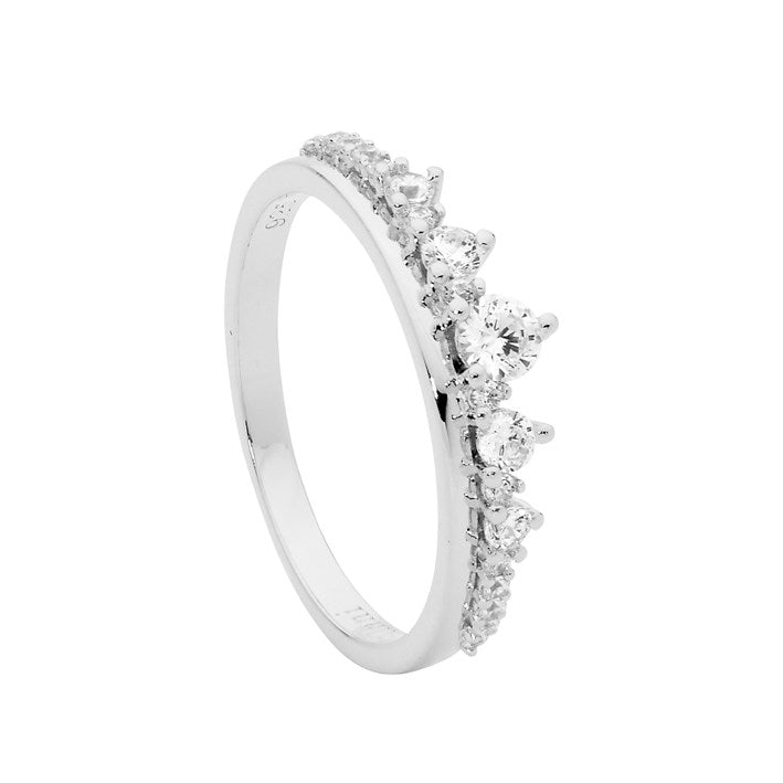 Ellani Stg CZ Graduated Stacker Ring