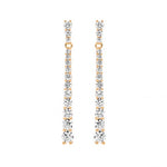 Load image into Gallery viewer, Ellani Stg Rose Gold Plated CZ Graduated Drop Earrings
