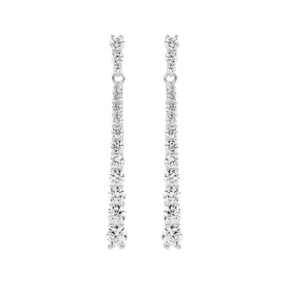 291444 ellani stg cz graduated drop earrings
