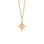 Load image into Gallery viewer, Ellani Stg Rose Gold Plated CZ Star Pendant
