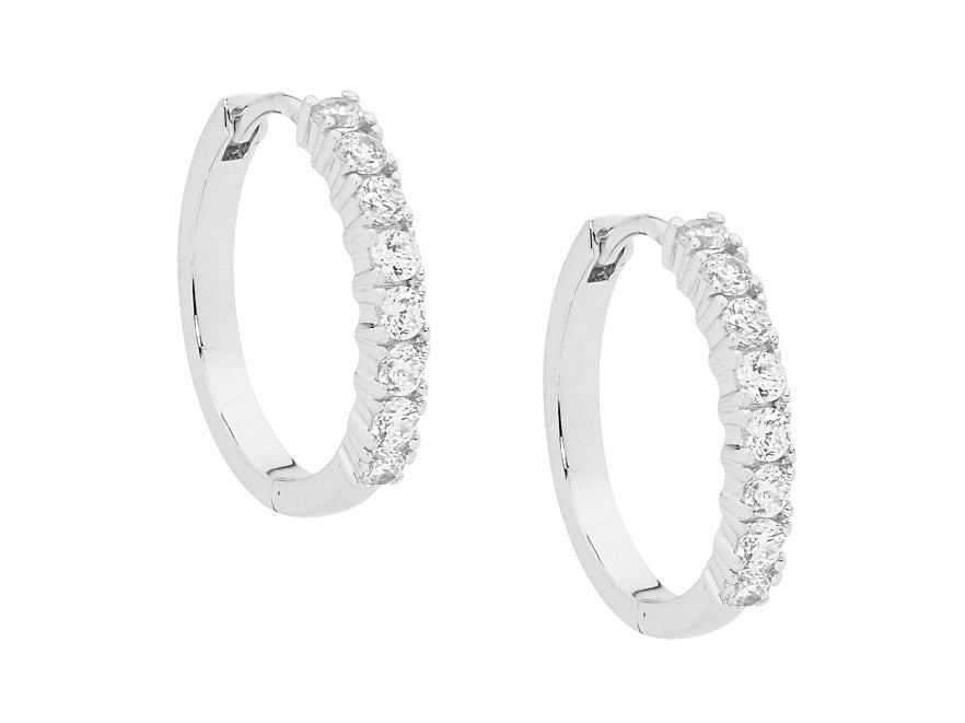 291486 ellani stg cz huggie earrings e392