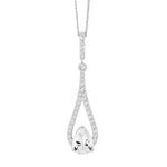 Load image into Gallery viewer, Ellani Stg CZ Long Teardrop Pendant
