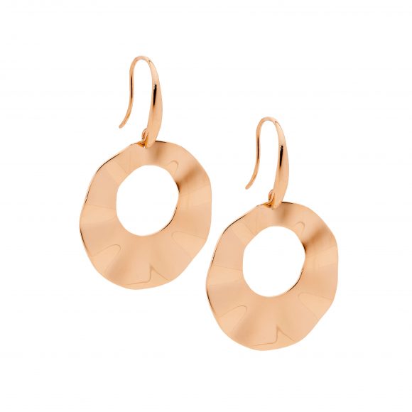 291498 ellani stainless steel open weave circle earrings se247r