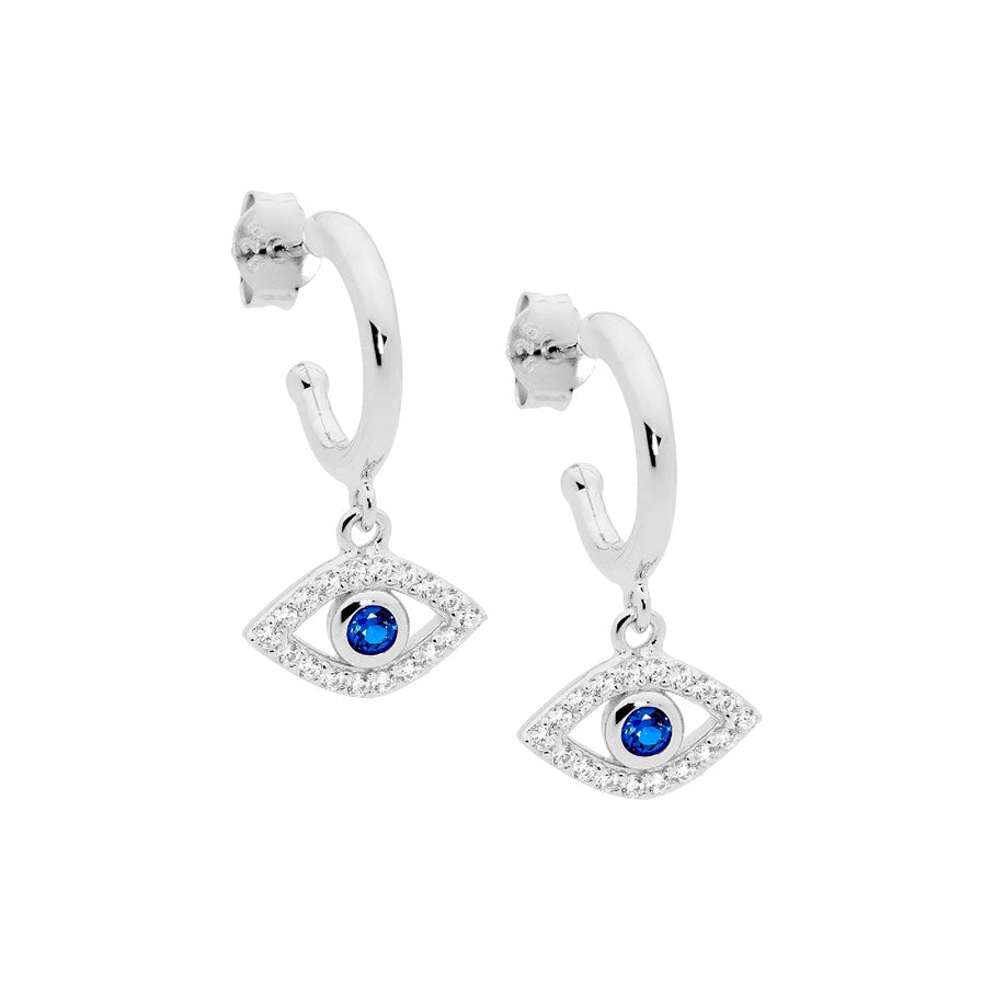 Ellani Stg CZ Eye Earrings