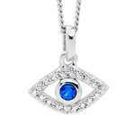 Load image into Gallery viewer, Ellani Stg CZ Eye Pendant
