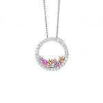 Load image into Gallery viewer, Ellani Stg CZ Pastel Open Circle Pendant
