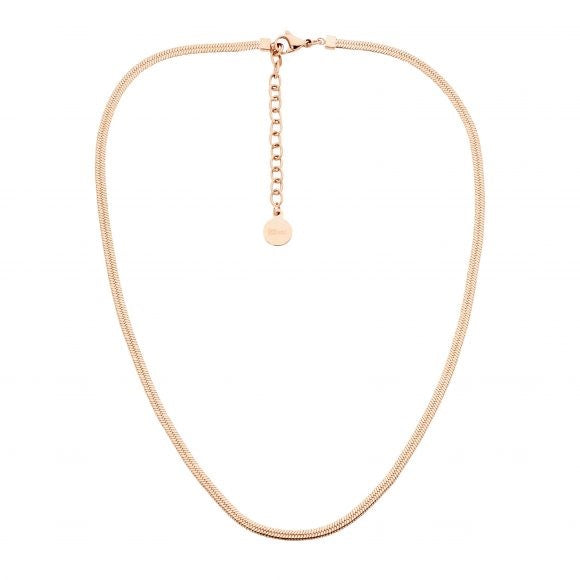 Ellani Rose Gold Plated Stainless Steel 3mm Herringbone Chain