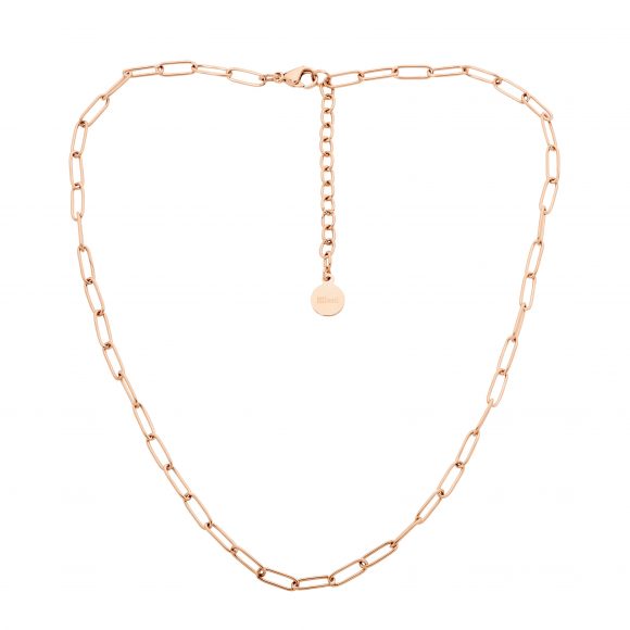 Ellani Rose Gold Plated Stainless Steel Paperclip Chain