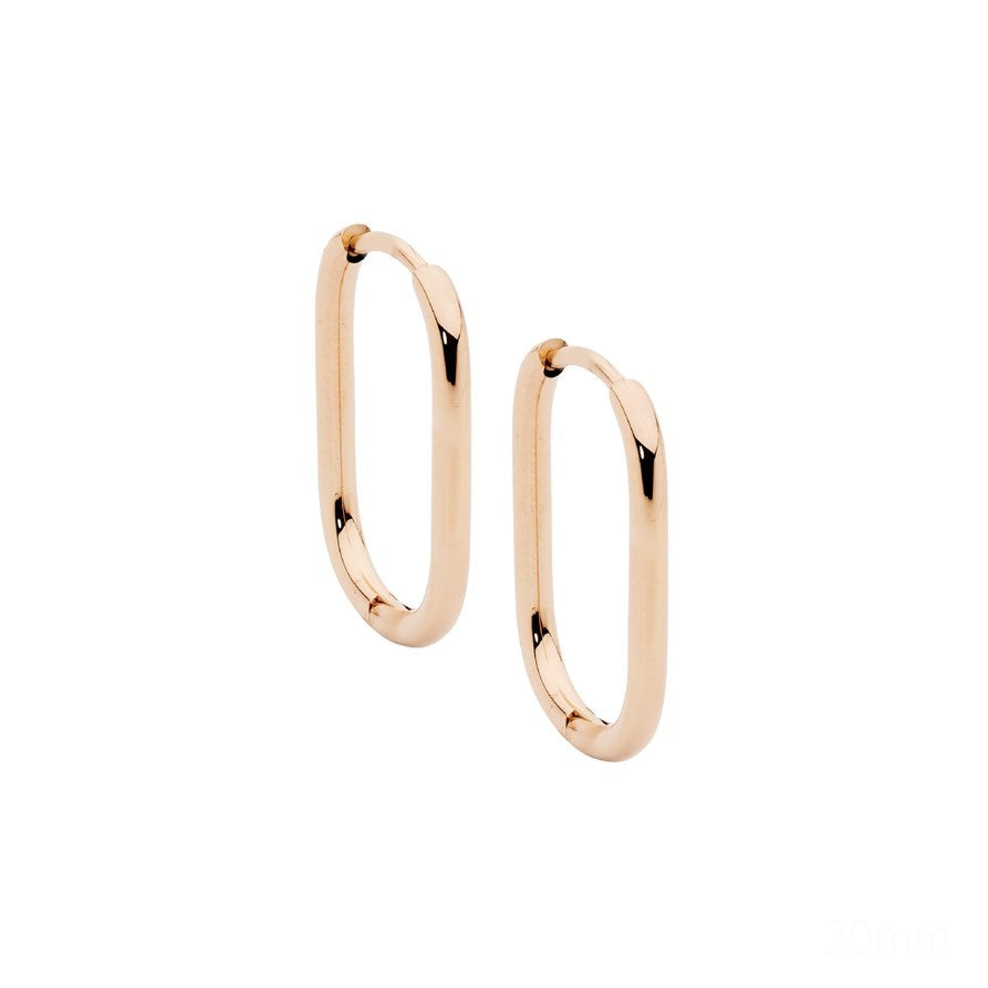 Ellani Stainless Steel 20mm Oval Hoop Earring