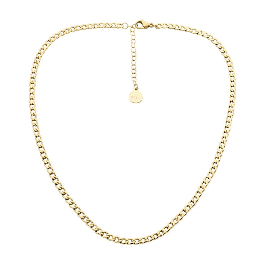 291522 ellani stainless steel gold plated curb chain sp129g