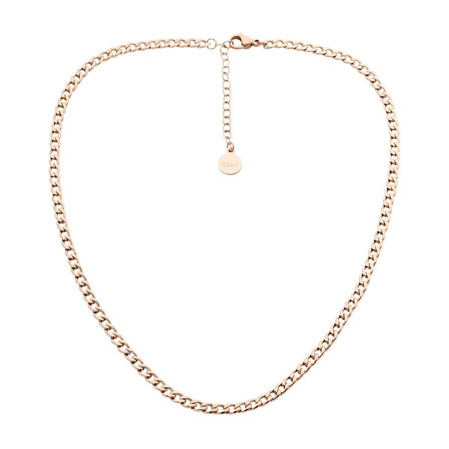 Ellani Rose Gold Plated Stainless Steel Curb Chain