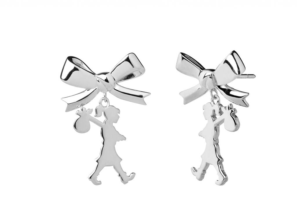 3401012 karen walker sterling silver girl with the bow earrings kw472er 9w