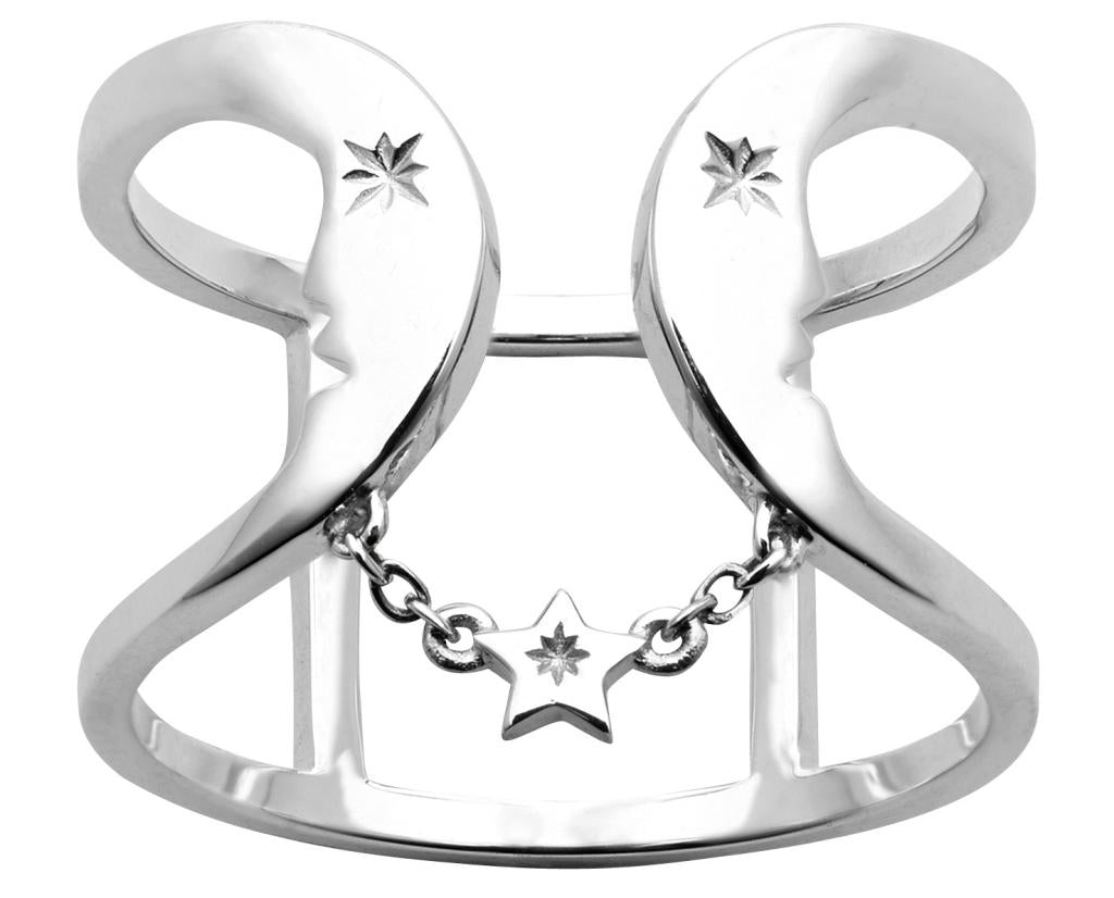 340755 karen walker double cresent ring sterling silver
