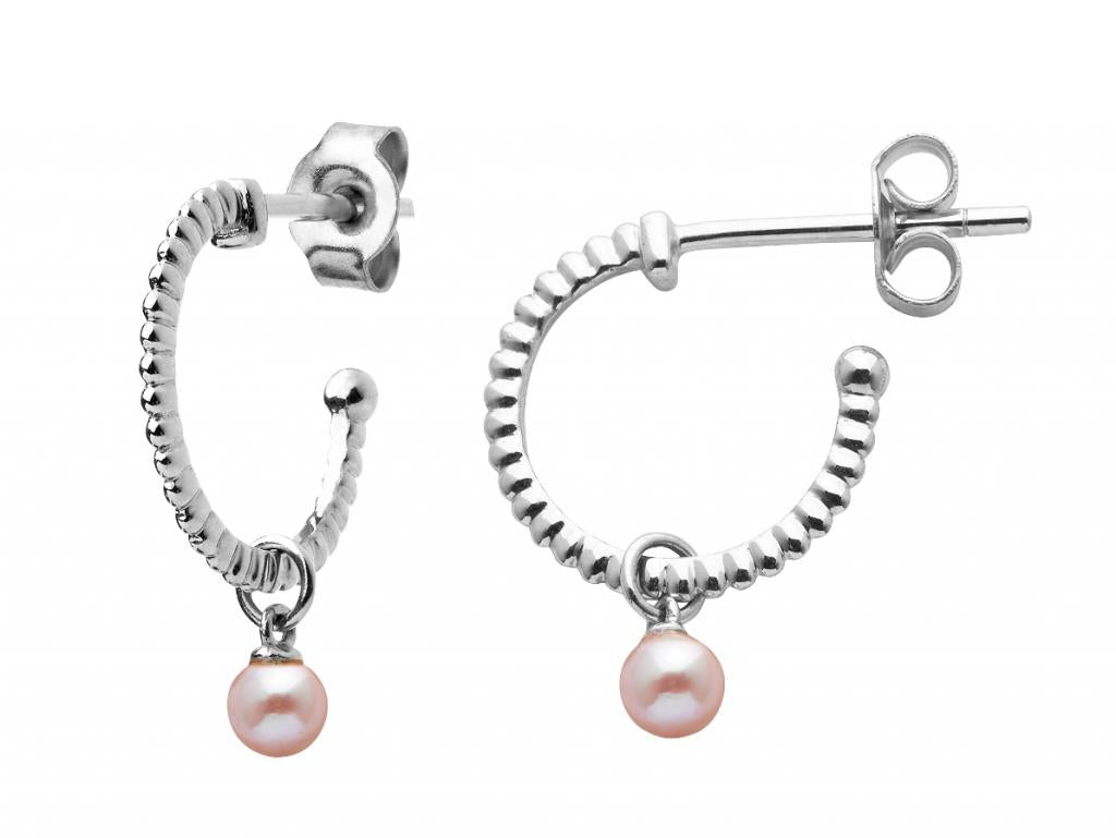 340769 karen walker wisdom pearl hoop earrings sterling silver kw325er