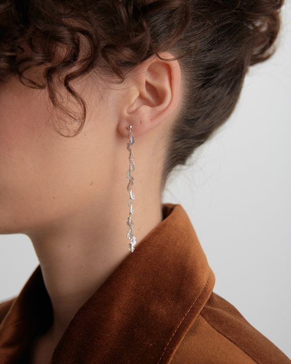 Karen walker stg forest leaf drop earrings