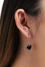 Load image into Gallery viewer, Karen Walker Stg Onyx Cupid Arrow &amp; Heart Earrings
