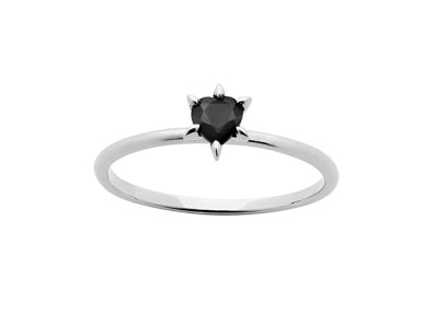 340961 karen walker sterling silver onyx cupids heart mini ring kw421r stg