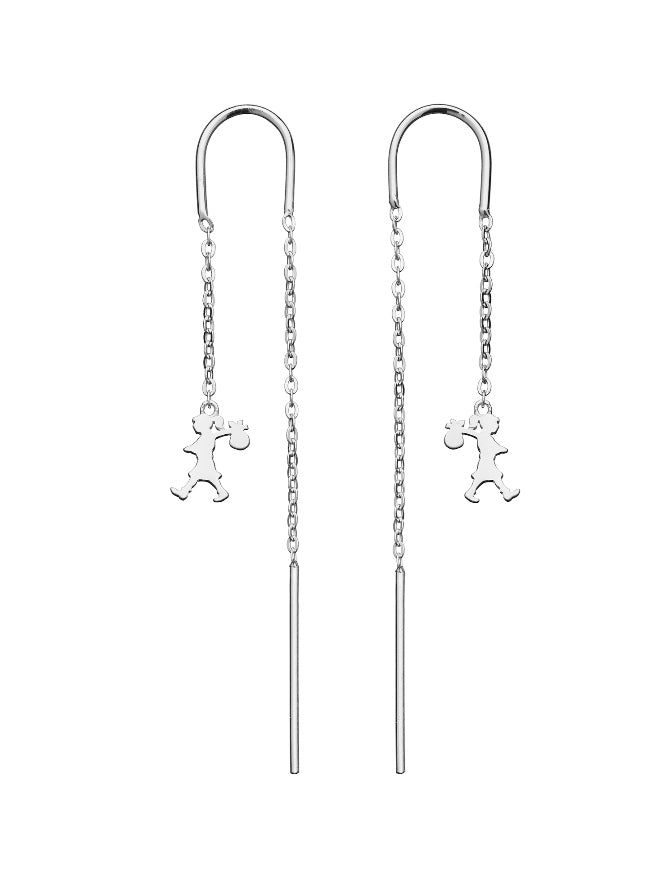 340980 karen walker sterling silver runaway girl thread earrings kw445er stg
