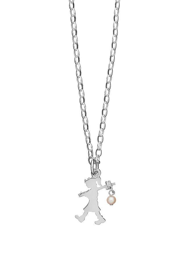 340981 karen walker sterling silver runaway girl with a pearl necklace kw443pn stg