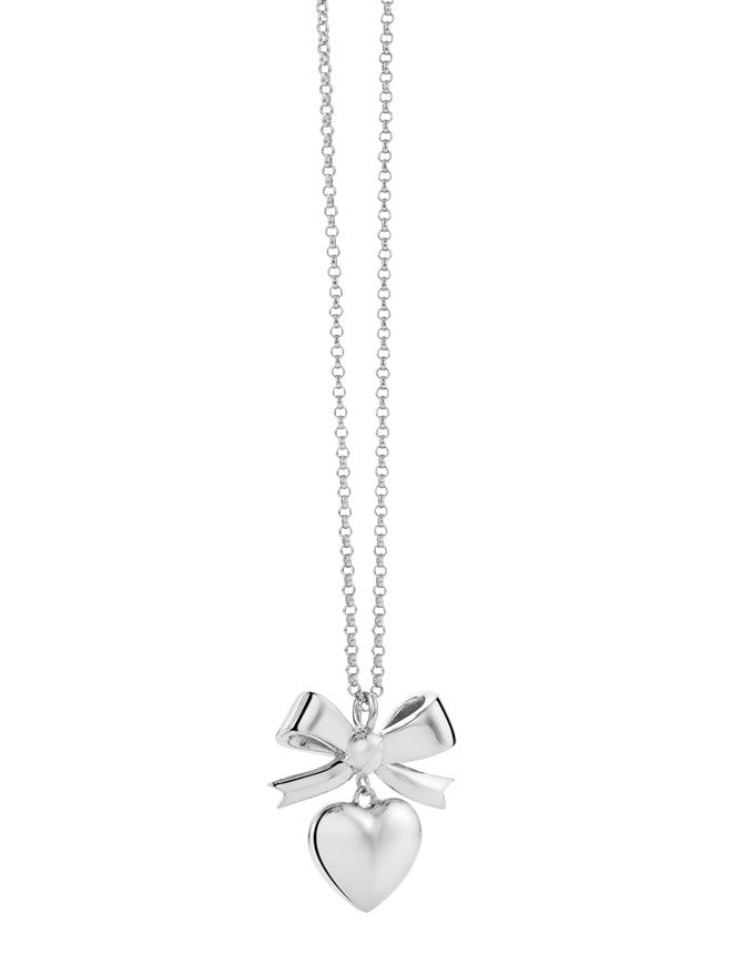 341006 karen walker sterling silver superlove heart bow necklace kw467pn stg