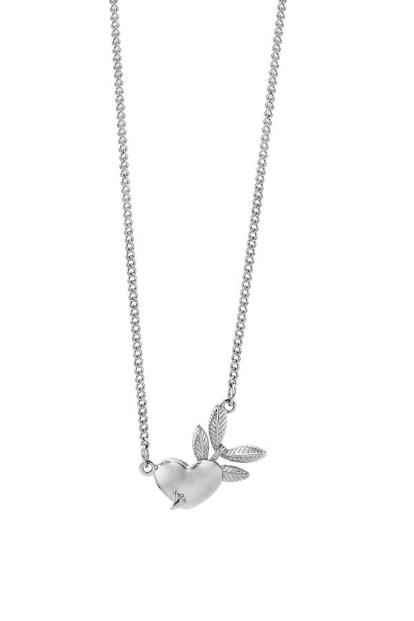 341010 karen walker stg pixie heart necklace 45cm kw466pn silver