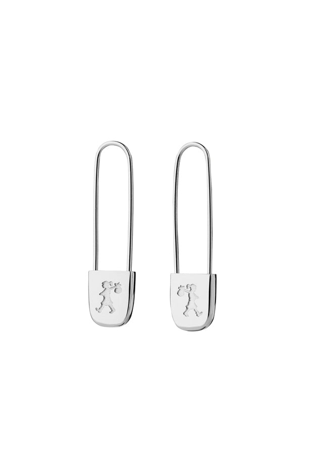 341017 karen walker sterling silver runaway safety pin earrings kw475er 9stg 1