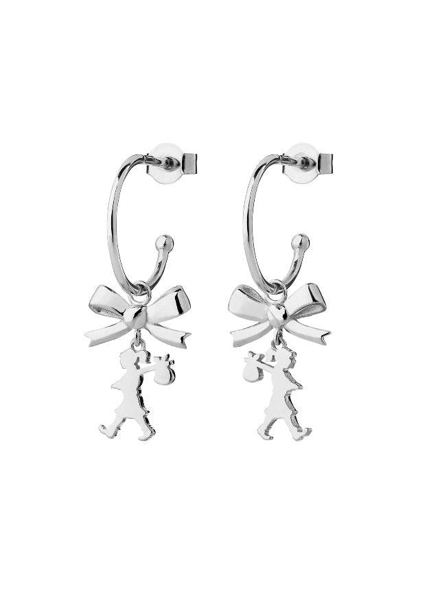 Karen Walker Stg Mini Girl With A Bow Hoop Earrings