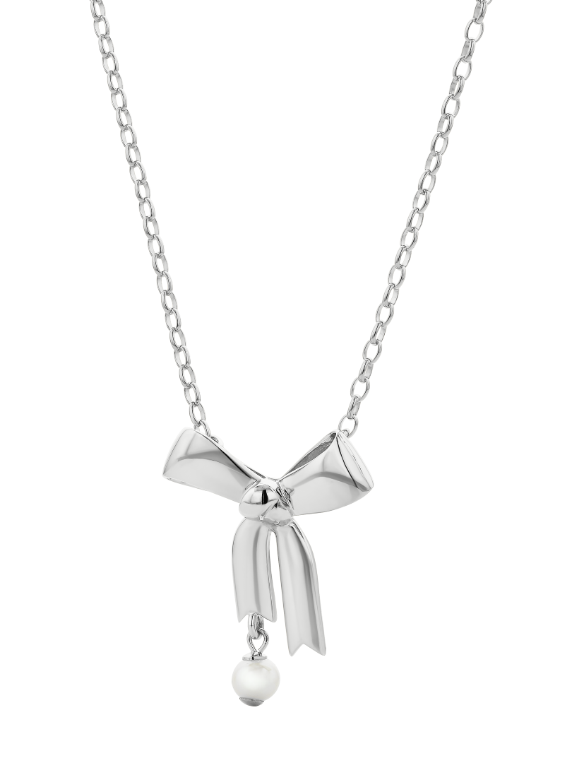 341041karenwalkersterlingsilverfreshwaterpearllargebownecklacekw490pn 9y fwp angle1 backchainlightersilver