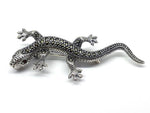 Load image into Gallery viewer, Sterling Silver Lizard Marcasite Brooch
