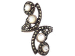 Load image into Gallery viewer, Sterling Silver Mother Of Pearl Marcasite Ring
