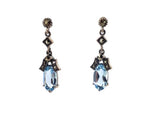 Load image into Gallery viewer, Sterling Silver Blue Topaz Marcasite Drop Earrings

