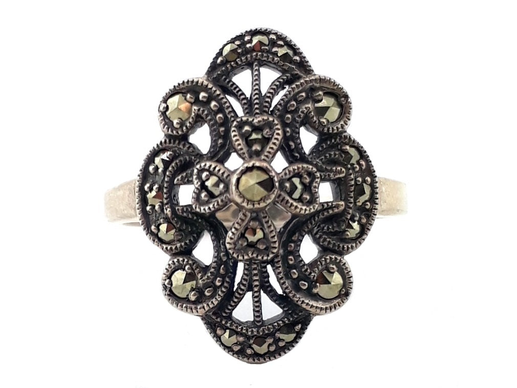 Sterling Silver Marcasite Dress Ring