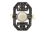 Load image into Gallery viewer, Sterling Silver Opal Marcasite Ring
