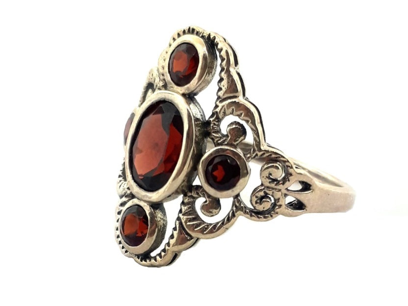 Sterling Silver Garnet Dress Ring